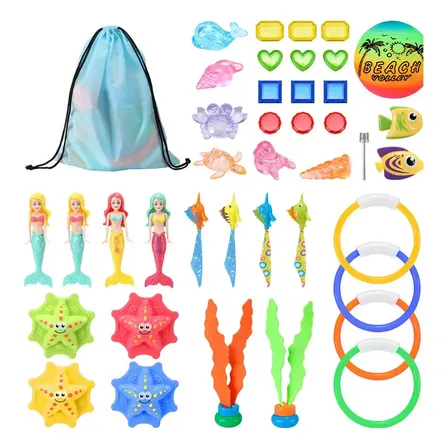 Juguete Piscina De Buceo Niño Juego Playero Muñeca Sirena 41