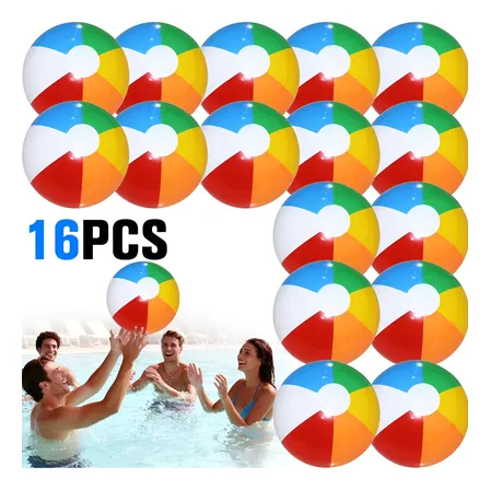 16p Pelota De Playa Inflable De Colores Fiesta Piscina 30cm