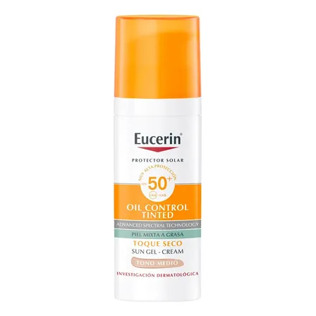 Eucerin Oil Control Toque Seco Protector Solar Facial Medio Fps50 50ml Gel Crema