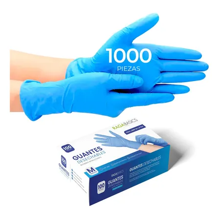 Guantes De Nitrilo Libres De Latex 1000 Pz Azul