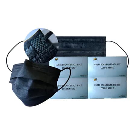 Eco 200 Cubre Bocas Tricapa Plisado Termosellado