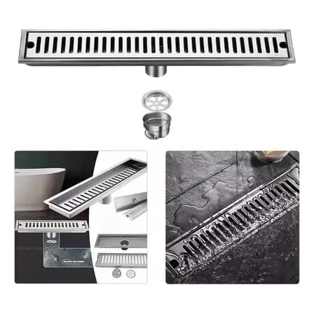 10x100 Drenaje Piso Ducha Cubierta Anti-olor Acero Inoxid