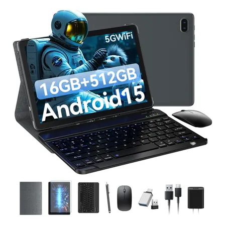 Tablet Android15 10.1 16gb+512gb Gris Combo Teclado+ratón