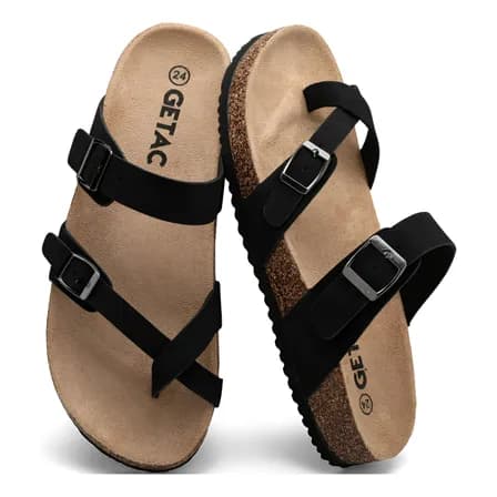 Sandalias Corcho Mujer Hombre Chanclas Con Broche Ajustable