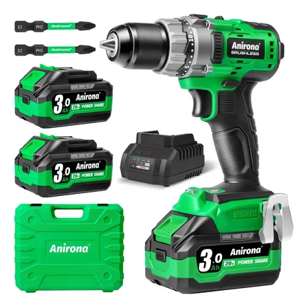 Taladro Rotomartillo Sin Carbones 2baterías 80nm 1/2 Anirona