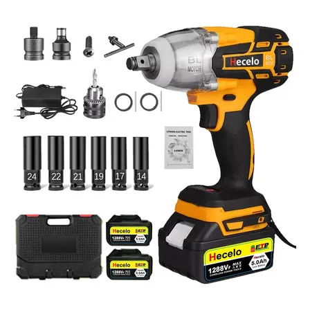 990n.m Pistola Llave De Impacto Inalámbrico De 2 Batería 1/2 Amarillo