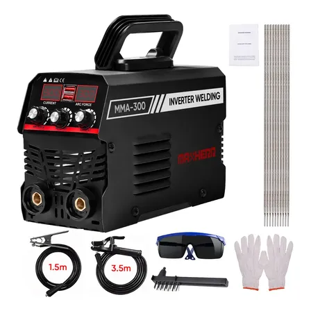 Soldadora Inversora Maxherr Mma-300a Máquina De Soldar Portátil 3800w Frecuencia 60hz Con Usb Color Negro
