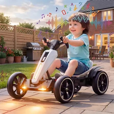 Kart Eléctrico Para Niños, Todoterreno De 4 Ruedas Blanco