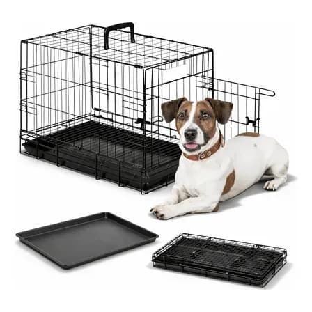 Jaula Metalica Plegable Para Perros 76 Cm Grande Ligera