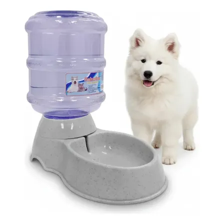 Bebedero Dispensador De Agua Para Perro O Gato 3.8 Litros Color Gris Paws And Pals Fl8489
