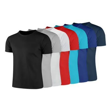 7 Playeras Deportivas Cuello Redondo Dry Fit Gym Hombre