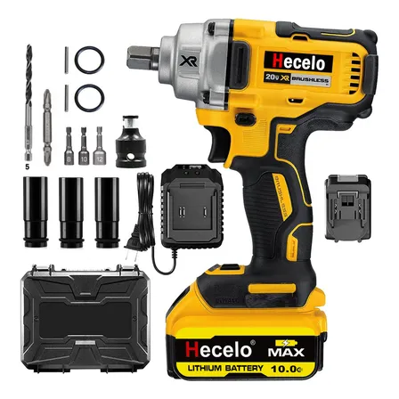 990n.m Llave De Impacto Inalámbrico Motor Sin Escobillas 21v Amarillo