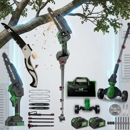 Kit Jardín 3en1: Motosierra 8 + Desbrozadora+ Pértiga 240cm