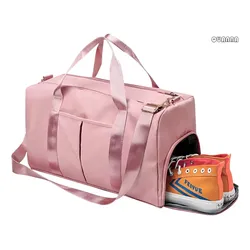 Maleta Deportiva Quanna Bolsa Gym Viaje Mochila Fitness Bag Color Rosa Con Compartimento Para Zapatos Y Bolsillo Separado Para Viaje Natación Yoga Bolsa De Lona Para Mujeres Y Hombres