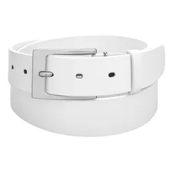 Tuxcinturones Cinturón De Vestir Piel Recuperado Medidas Color Blanco Liso Talla 34