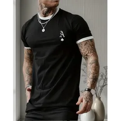 Playera De Hombre Empalme Casual Deportivo Tenis Camiseta